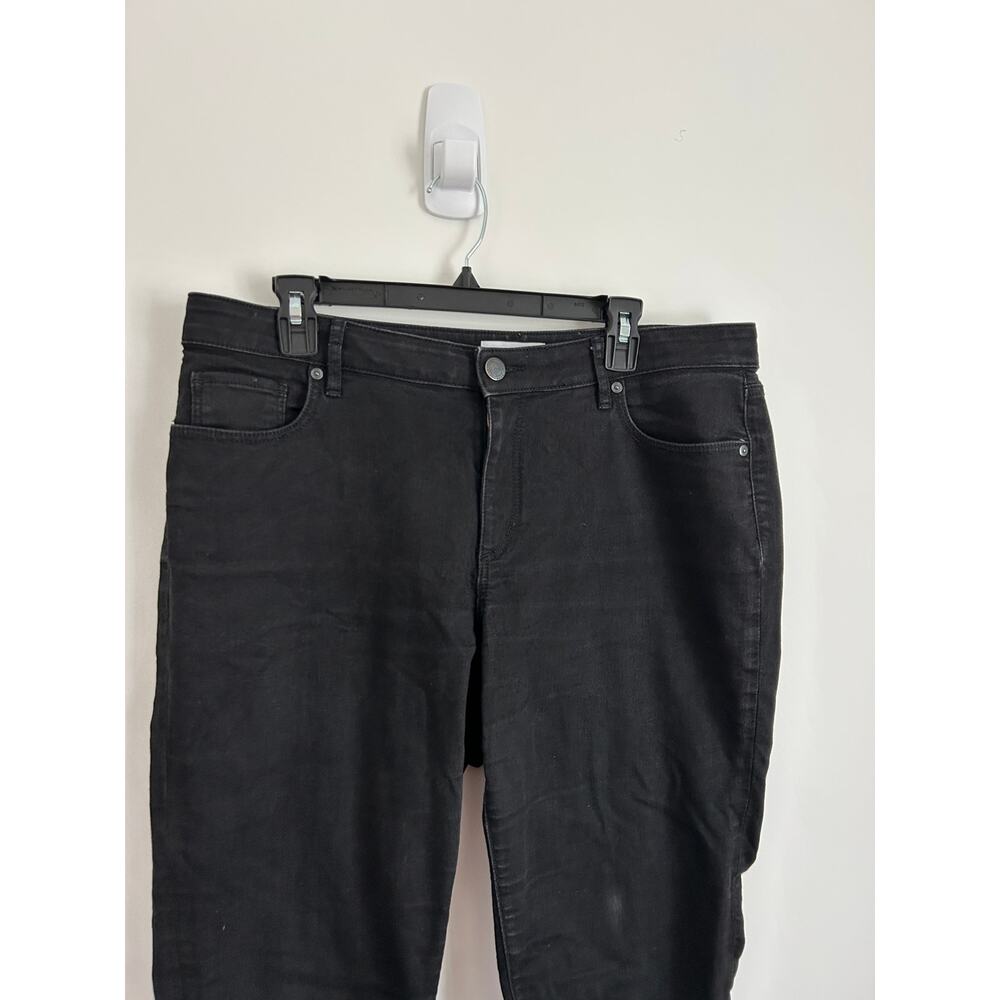 Loft Curvy Straight Black High Waist Crop Jeans 32 / 14 - Picture 5 of 10